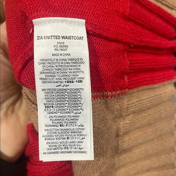 Boden Zia Knitted Waistcoat Vest Sleeveless Medium Cashmere Wool Preppy Eclectic - Picture 6 of 7